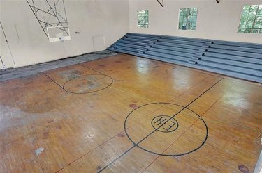 Aerial view of a gymnasium