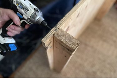 Power drill on wood