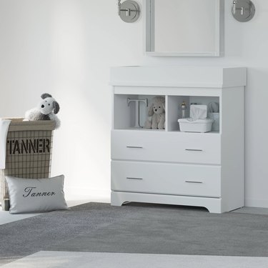 Storkcraft Modern 2-Drawer Dresser With Removable Changing Table Topper