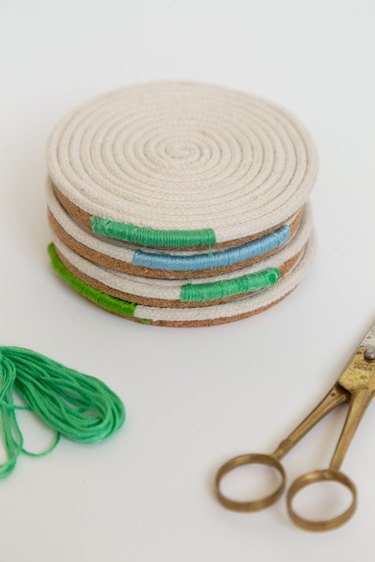 DIY rope coil coasters