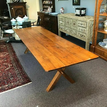 Pine & Maple Country Sawbuck Farm Dining Table