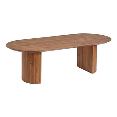 World Market Extra Long Oval Chestnut Wood Fluted Russo Dining Table