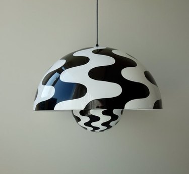 black and white swirl pattern hanging lamp pendant