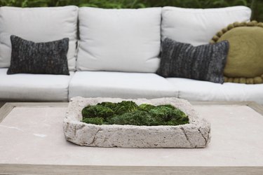 DIY Restoration Hardware moss centerpiece