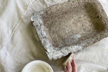 Painting stone trough planter