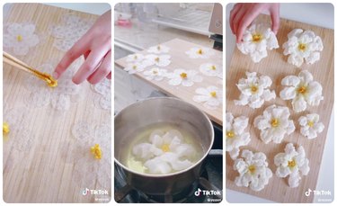 How to make flower rice paper chips
