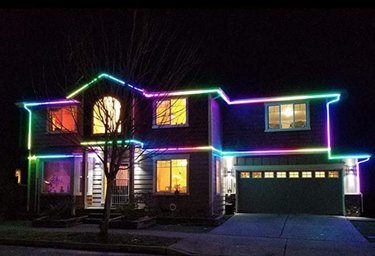 Color chasing lights on house