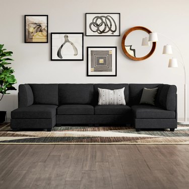 modular black sofa