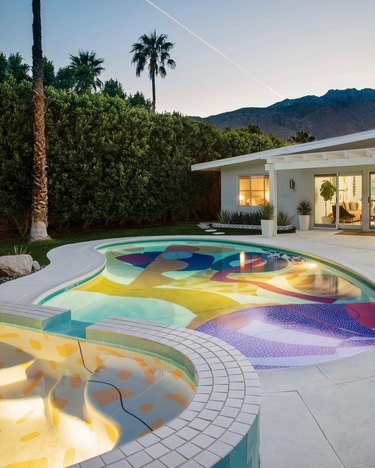 colorful pool mural