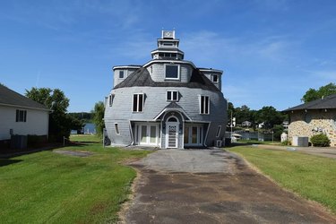 The back entrance of a round house