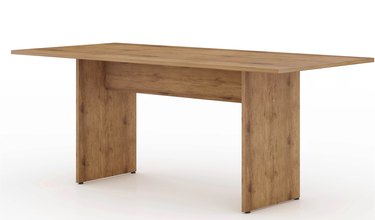 wooden dining table with thick bases