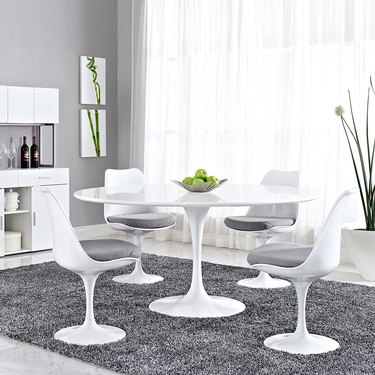 round white table with pedestal base