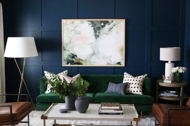 blue, green, and brown color idea in living room