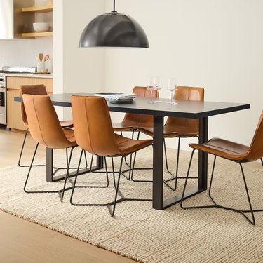 black minimalist dining table