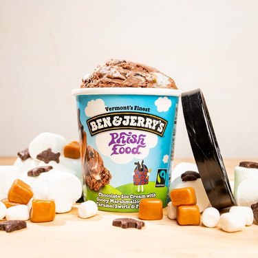Ben & Jerry's/ phish food ice cream with toppings