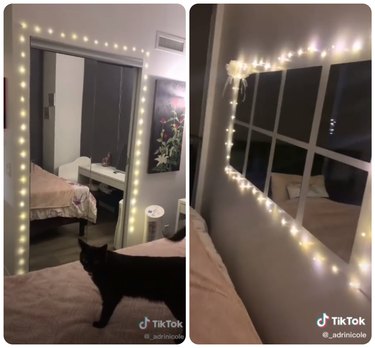 mirror with fairy lights