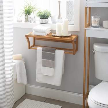 Bay Isle Home Larock Bamboo Accent Shelf With Towel Bar