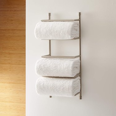 Crate and Barrel Brushed Steel Wall Mount Towel Rack