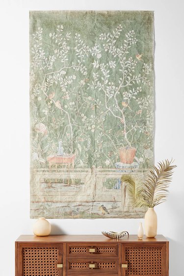 Anthropologie's Birds and Potted Tree Tapestry