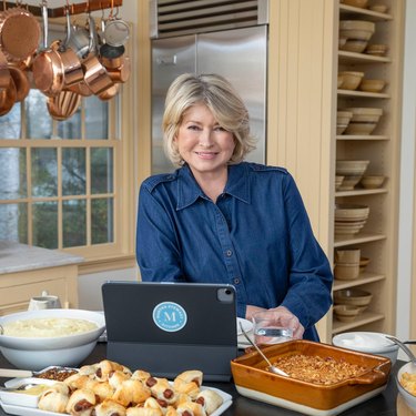 Martha Stewart in a kitchen
