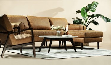 brown leather sectional sofa