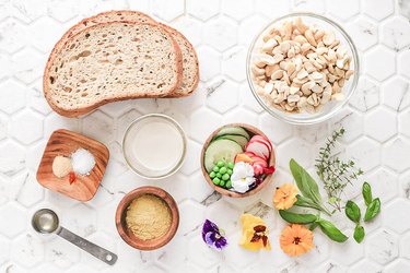 Ingredients for vegan ricotta toast