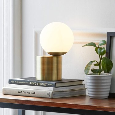 Rivet Modern Glass Globe Table Lamp