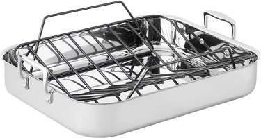 le creuset factory to table sale Stainless Steel Roasting Pan with Nonstick Rack