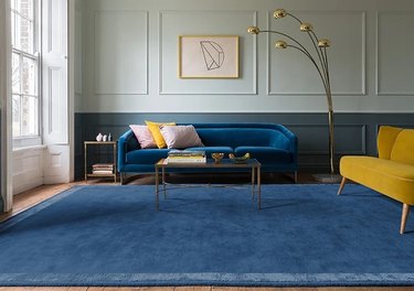 blue, yellow, and mint green living room color idea