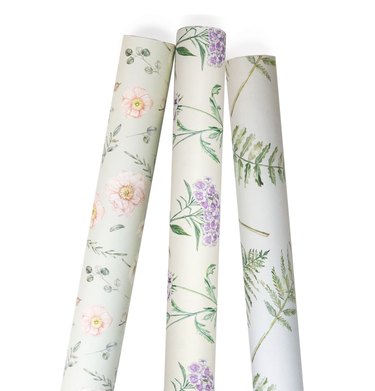 Floral wrapping paper rolls