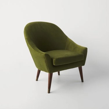 green midcentury accent chair