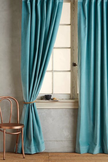 blue velvet curtains