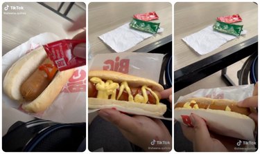 3 screenshots of hot dog hack on tiktok