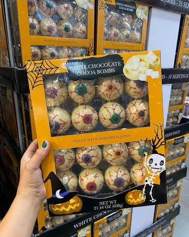 White chocolate eyeball cocoa bombs at Costco