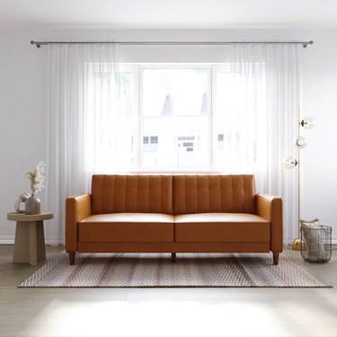 faux leather sleeper sofa