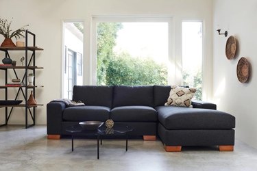 modern gray sofa in living room
