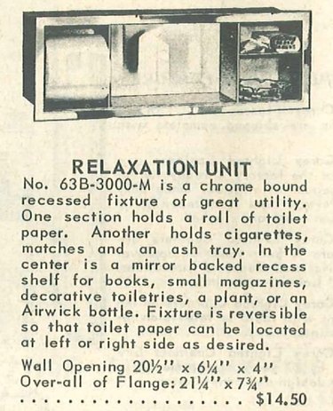 A 1956 relaxation unit complete with an ashtray and cigarette storage
