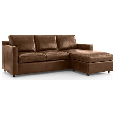 Crate and Barrel Barrett Leather Right Arm Queen Sleeper Lounger