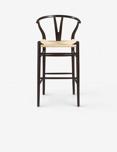 Cylia bar stool with wood and wicker