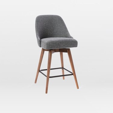 upholstered gray stool