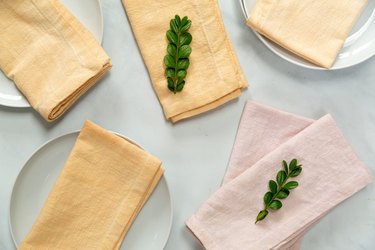 Naturally-dyed pastel colored napkins