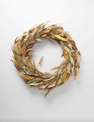 twig wreath in fall colors