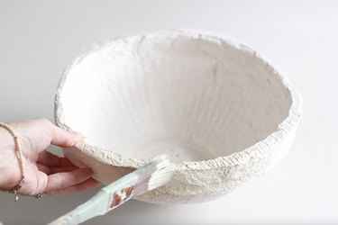 Painting paper mache bowl