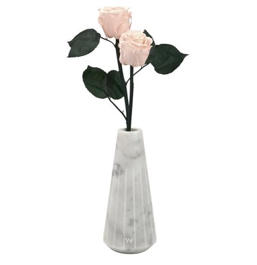 Ela Marble Vase With Roses in Blush