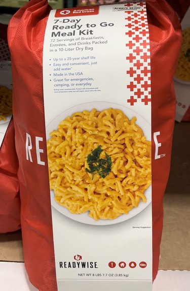 Close of image of Readywise 7-Day Meal Kit on the shelf in Costco