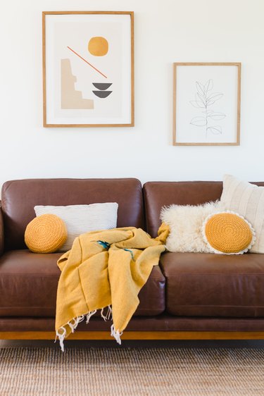 yellow and brown living room color idea