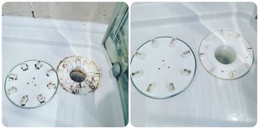 Shower drain before-and-after