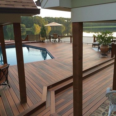 above ground pool with ultra-wide deck