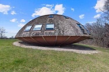 A dome-shaped house from the side