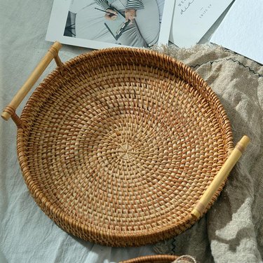rattan tray with handles